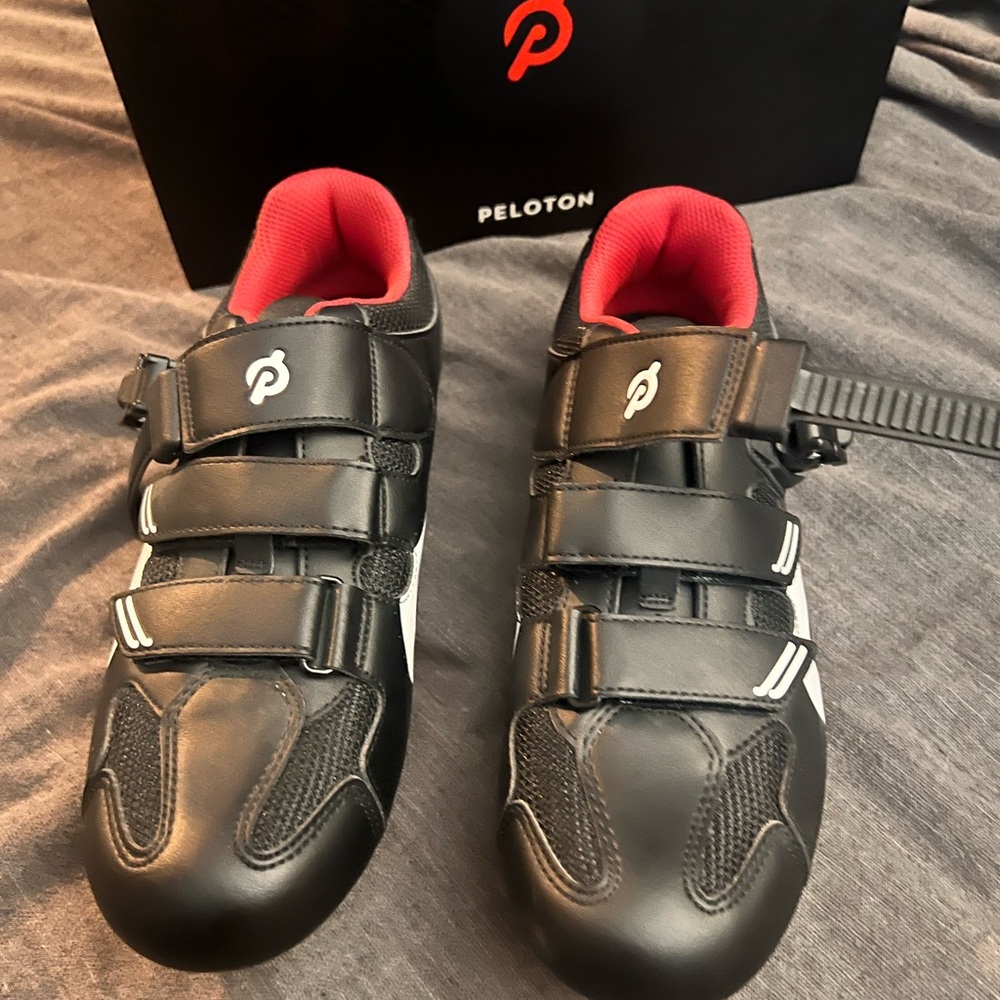 Peloton Black and Red Cycling Shoes